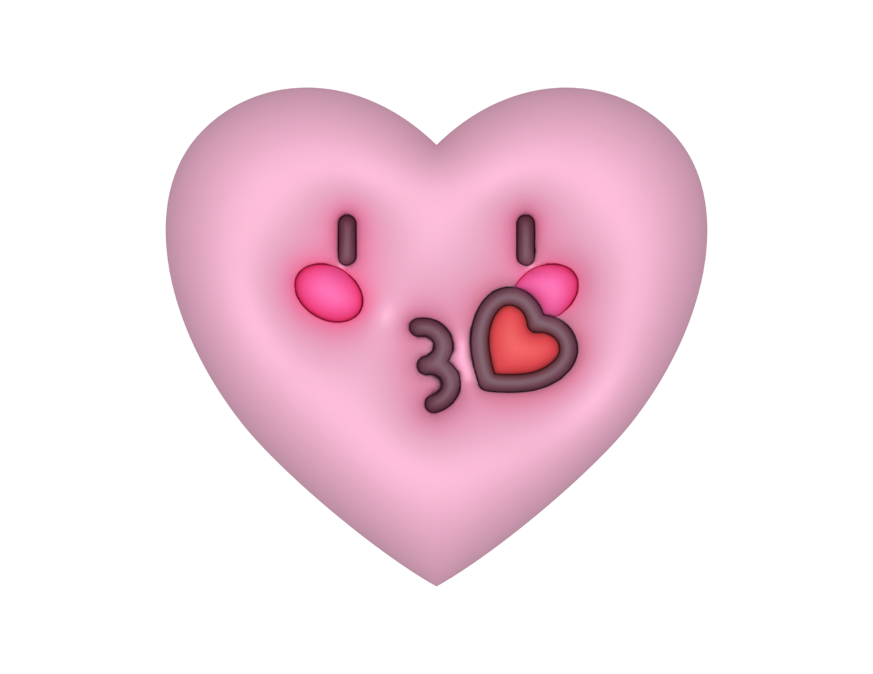 3d zoenen roze schattig hart emoji png