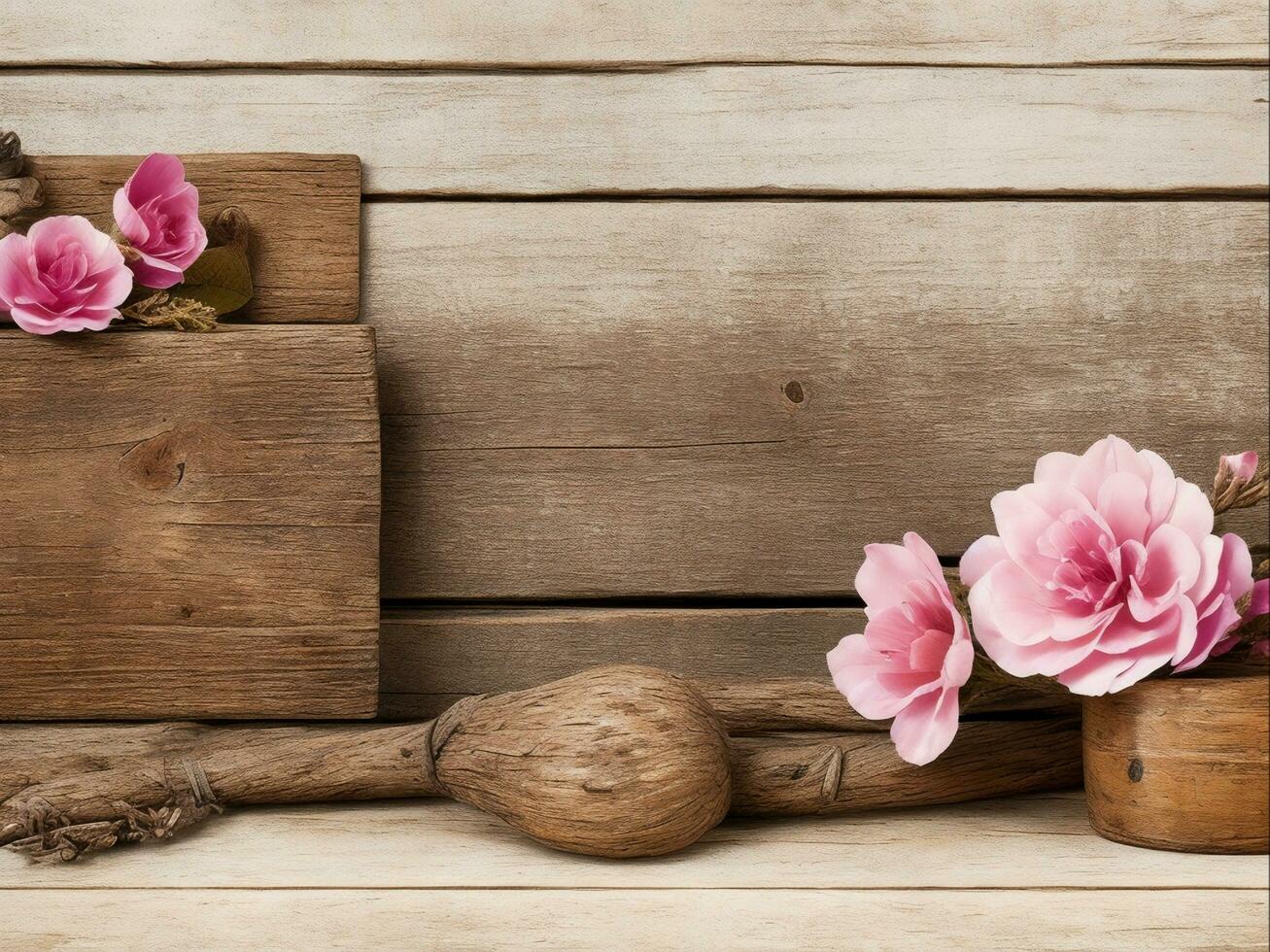 Beauty Antique Wood Background, Generative Ai photo