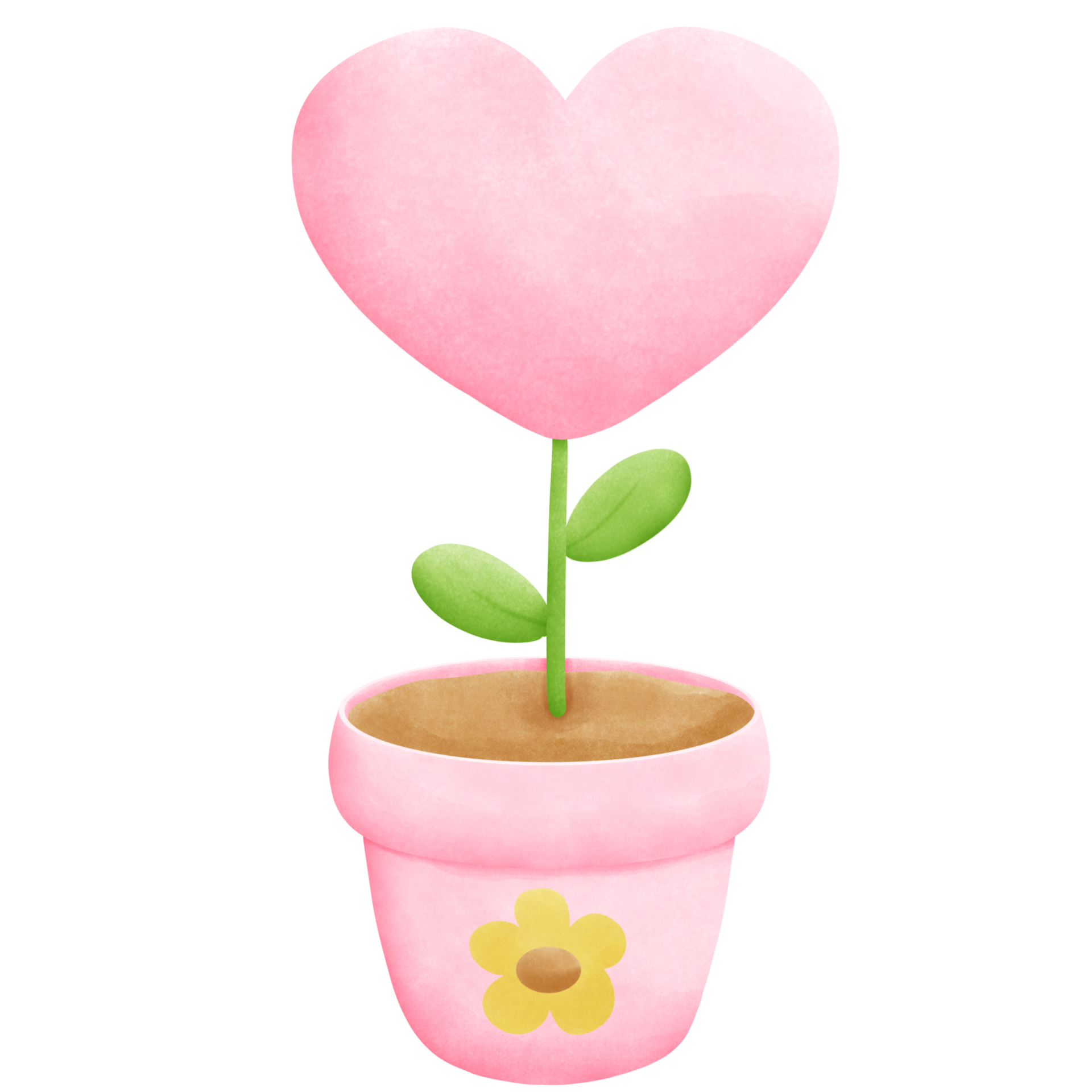 Pink flower heart 28115514 PNG