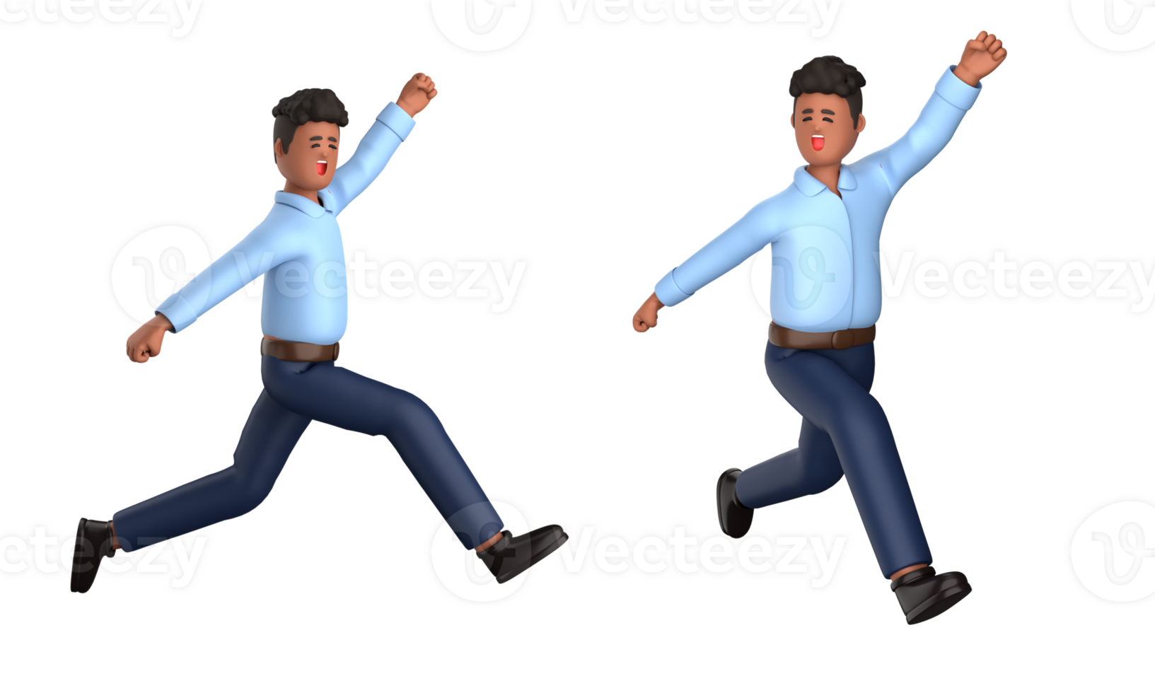 3d businessman executive pose isolated on transparent background, 3d rendering png