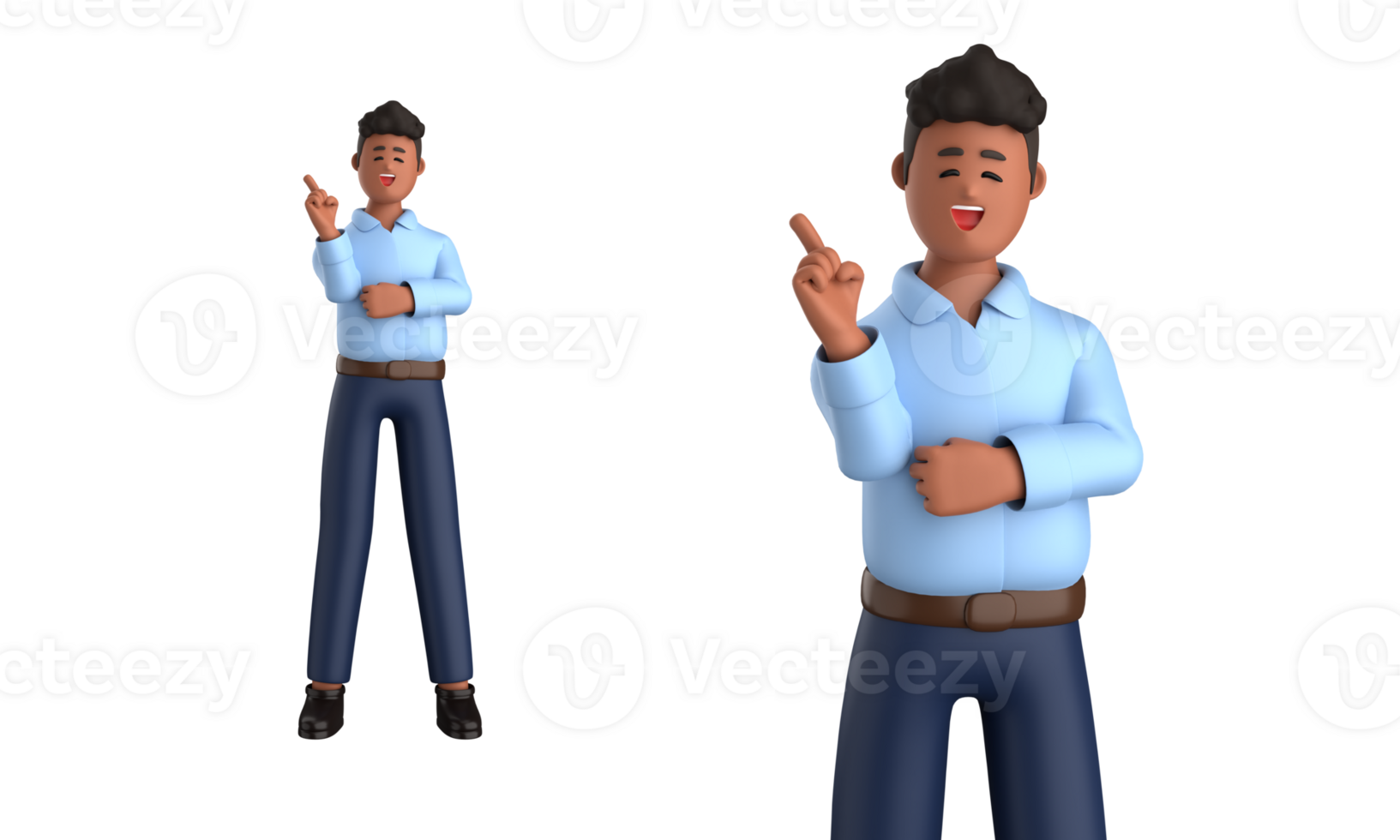 3d businessman executive pose isolated on transparent background, 3d rendering png