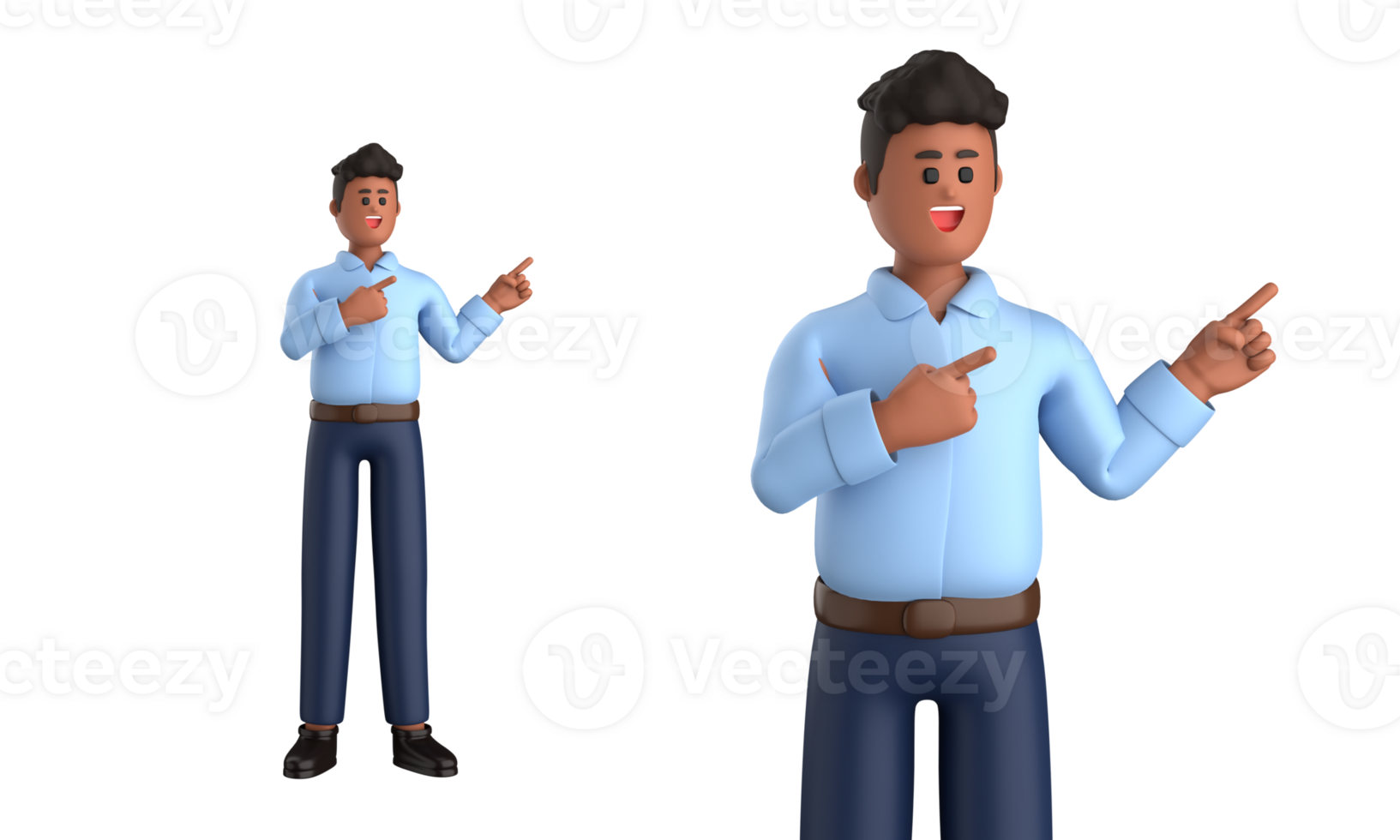3d businessman executive pose isolated on transparent background, 3d rendering png