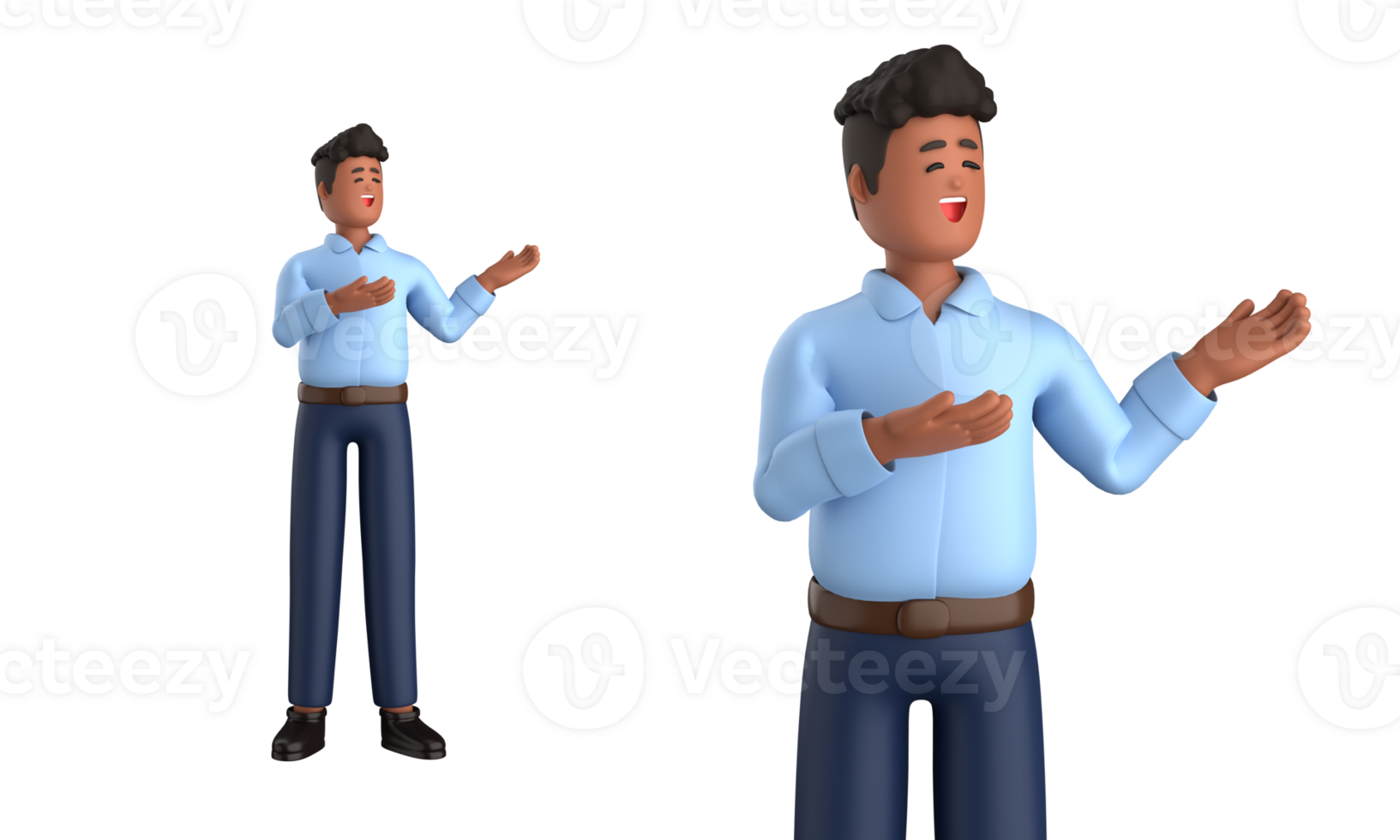3d businessman executive pose isolated on transparent background, 3d rendering png