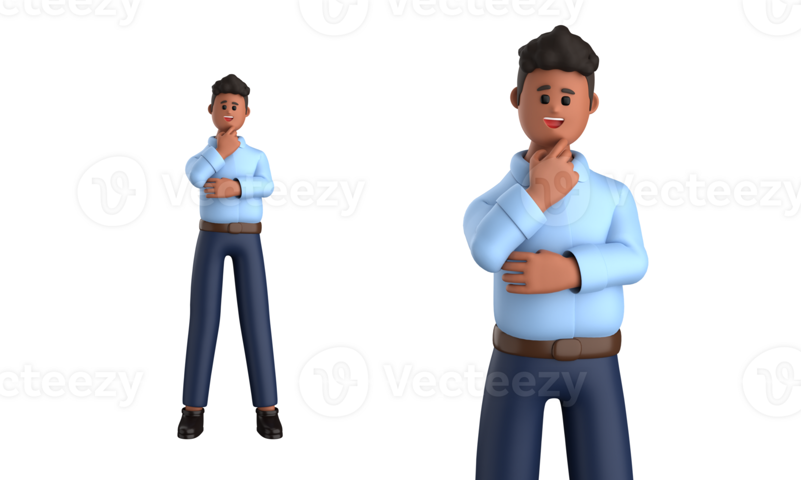 3d businessman executive pose isolated on transparent background, 3d rendering png