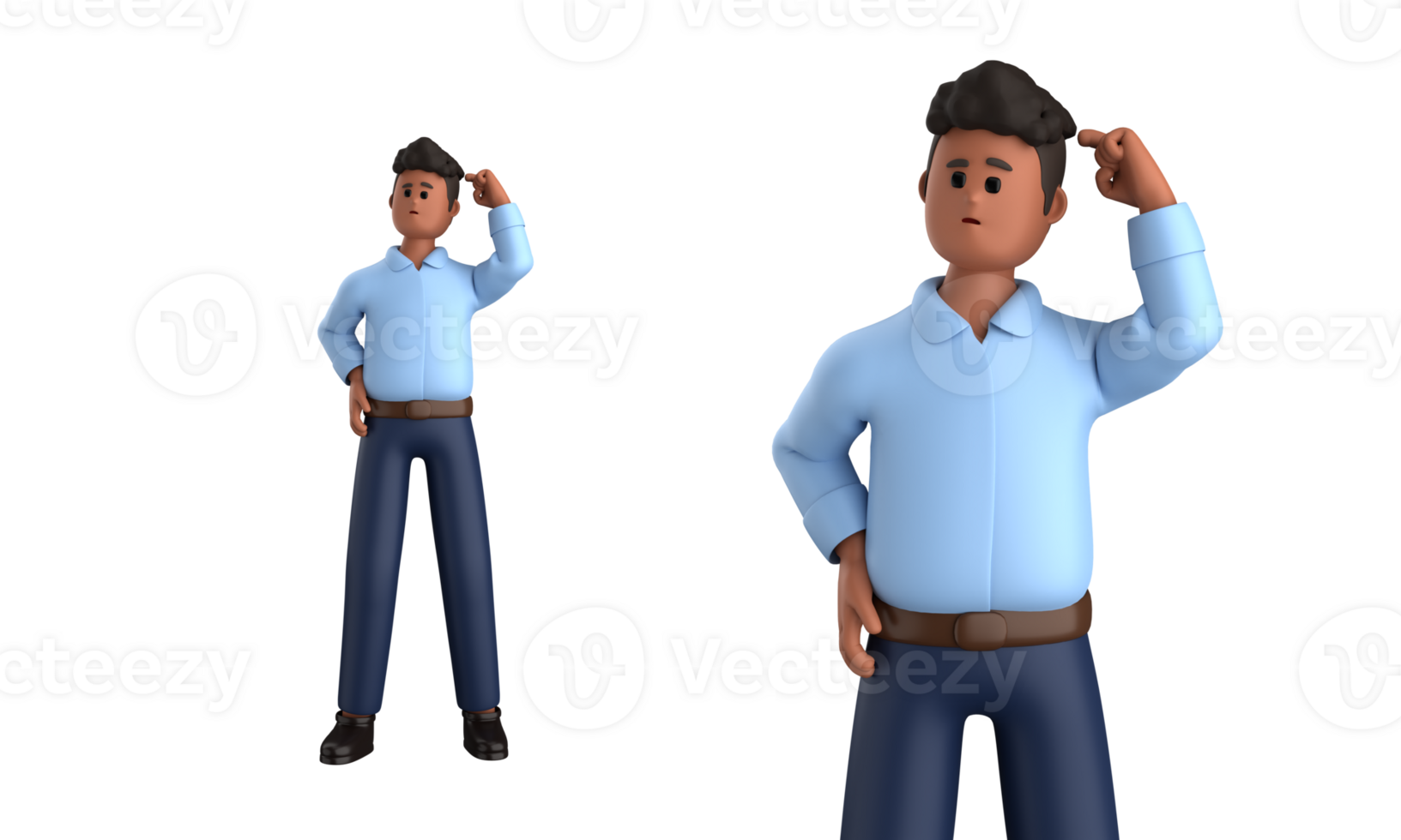 3d businessman executive pose isolated on transparent background, 3d rendering png