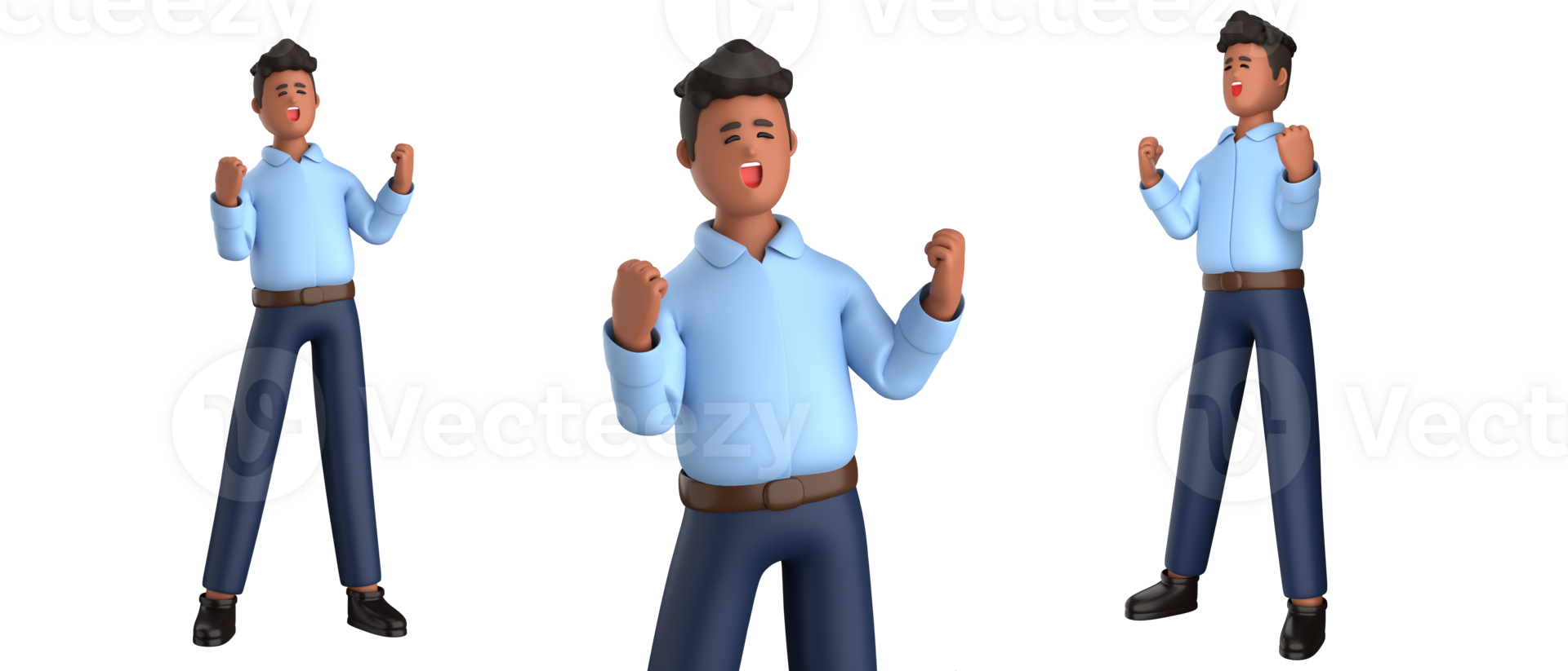 3d businessman executive pose isolated on transparent background, 3d rendering png