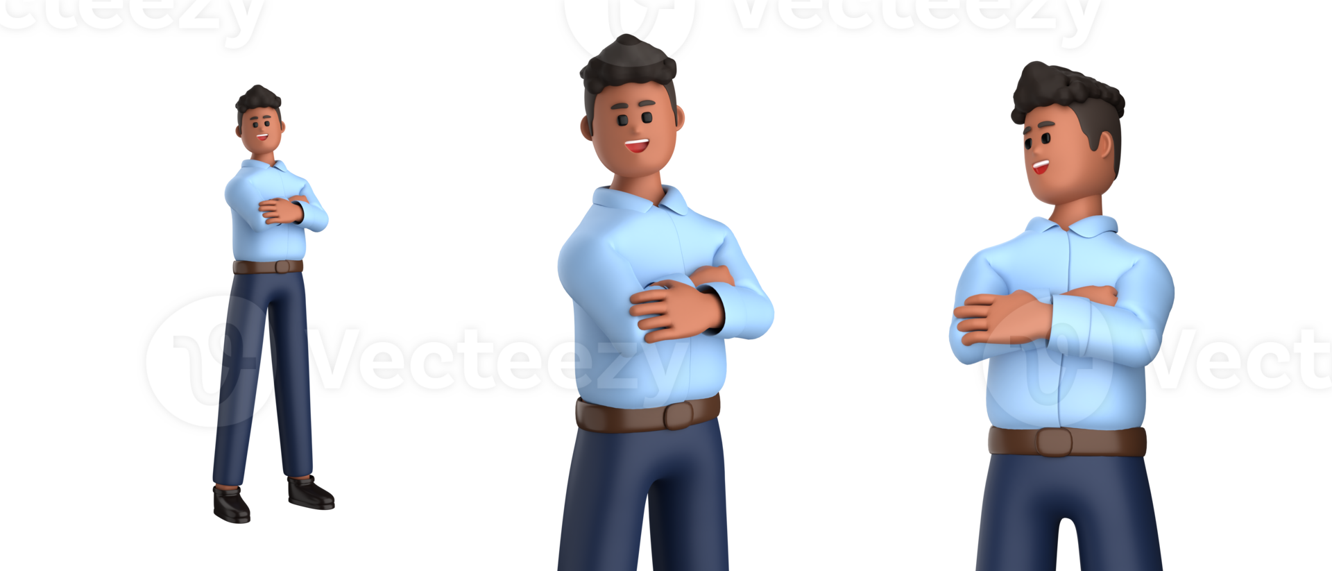 3d businessman executive pose isolated on transparent background, 3d rendering png