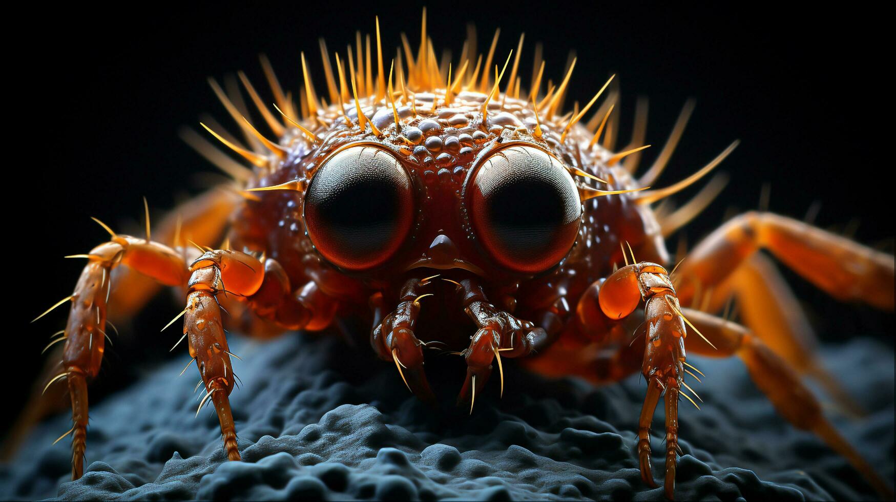 Microscopy of mite face, Generative Ai photo