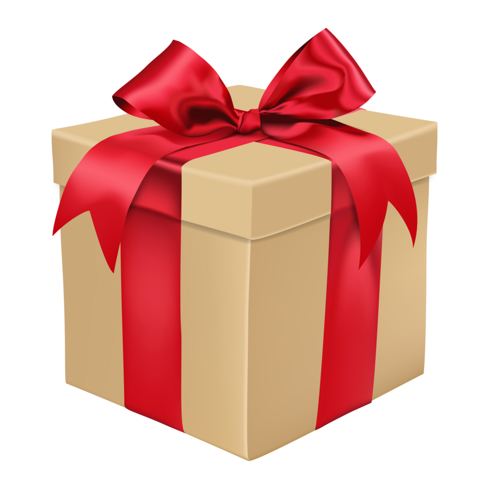 Gift Box With Red Bow Isolated 28115747 PNG