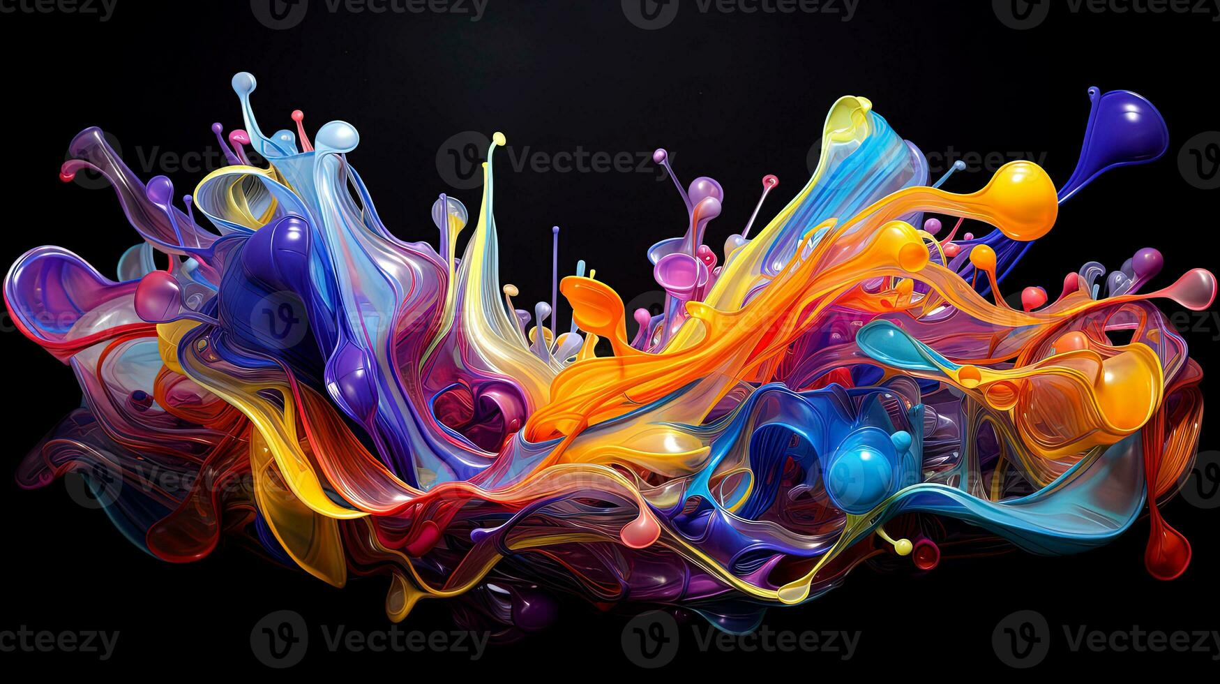 Abstract colorful art object. 3D abstract art background design. photo