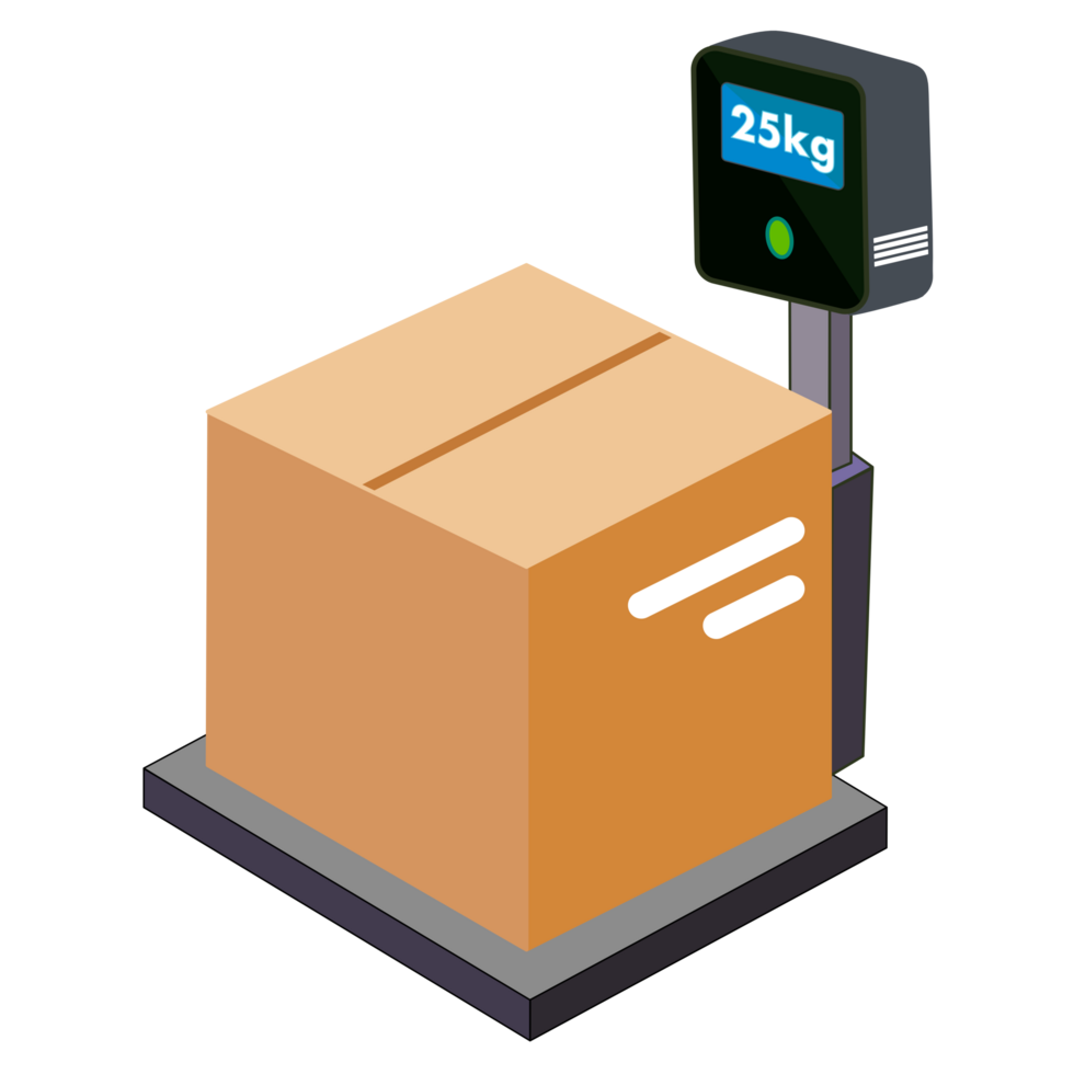 Digital weighing scales for weighing goods icon, cartoon style png