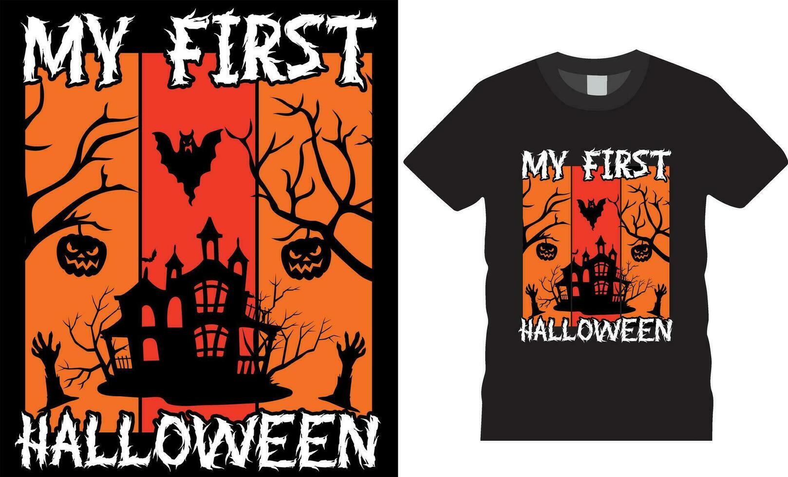 My First Halloween T-Shirt Design Vector template.My First Halloween