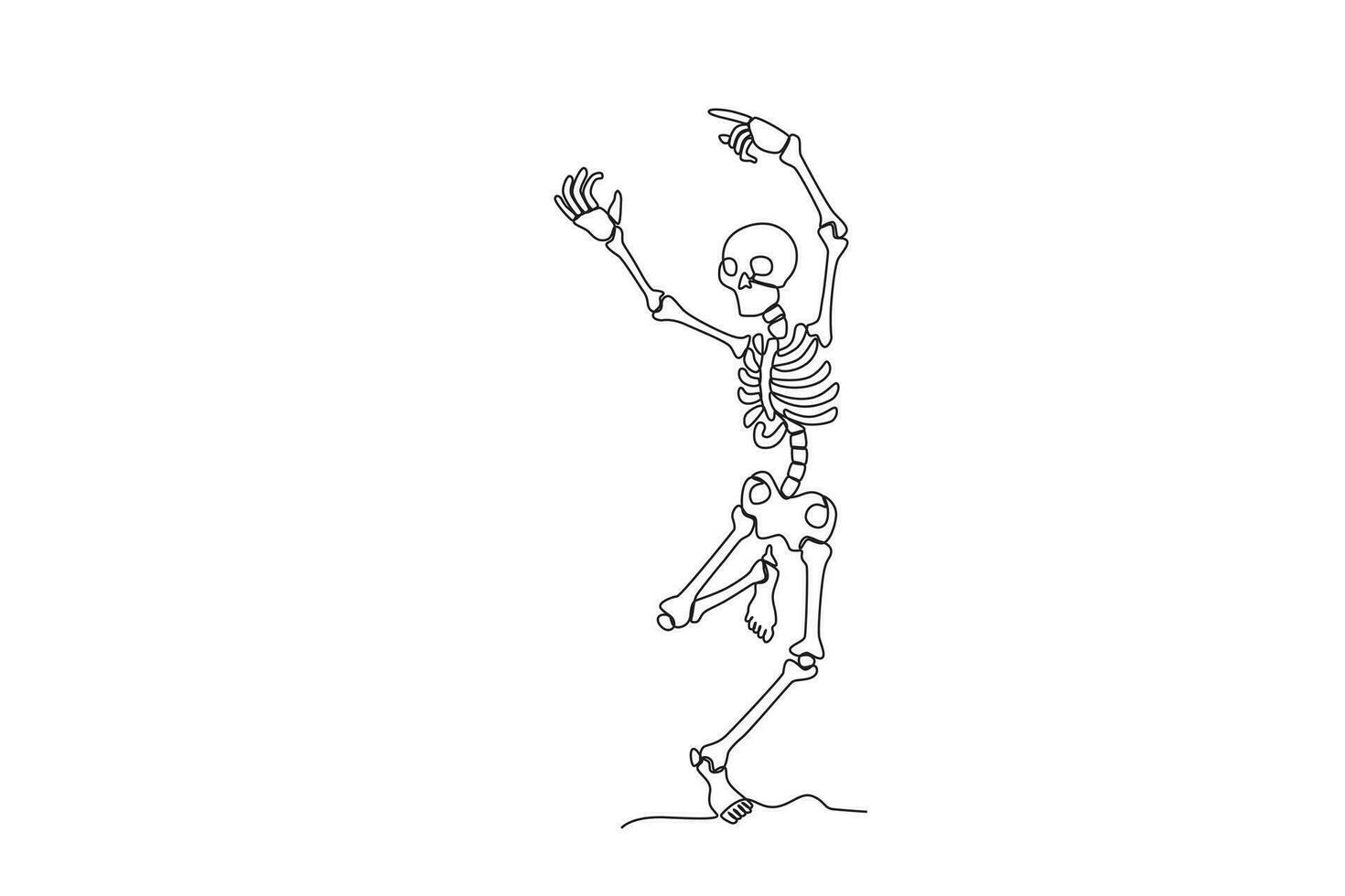 A human skeleton enjoys dancing vector