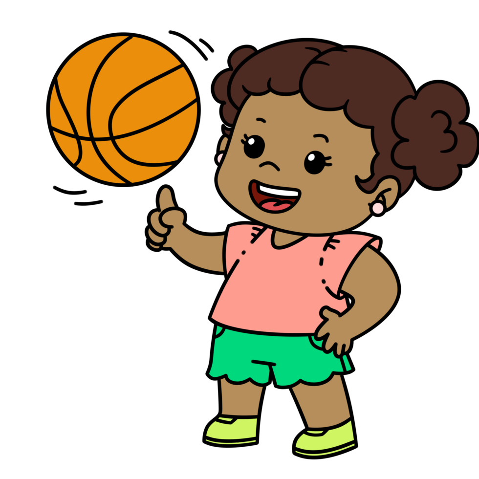 Cute Kid Girl Play Basketball Cartoon 28116644 PNG cute-kid-girl-play-basketball-cartoon-28116644-png