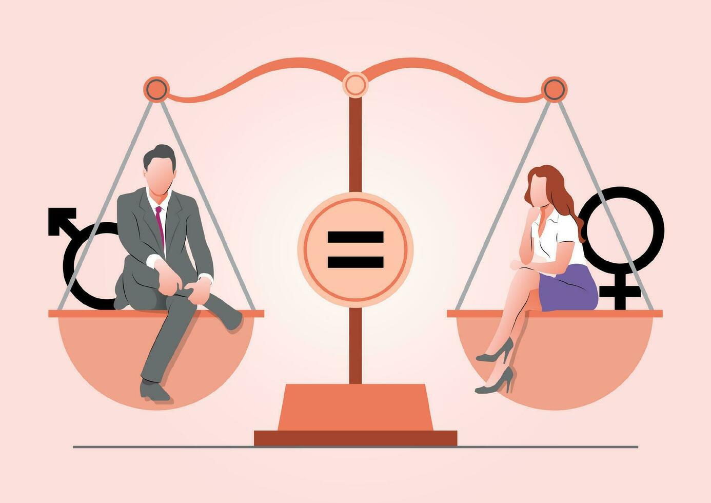 Man and woman representing the gender equality vector