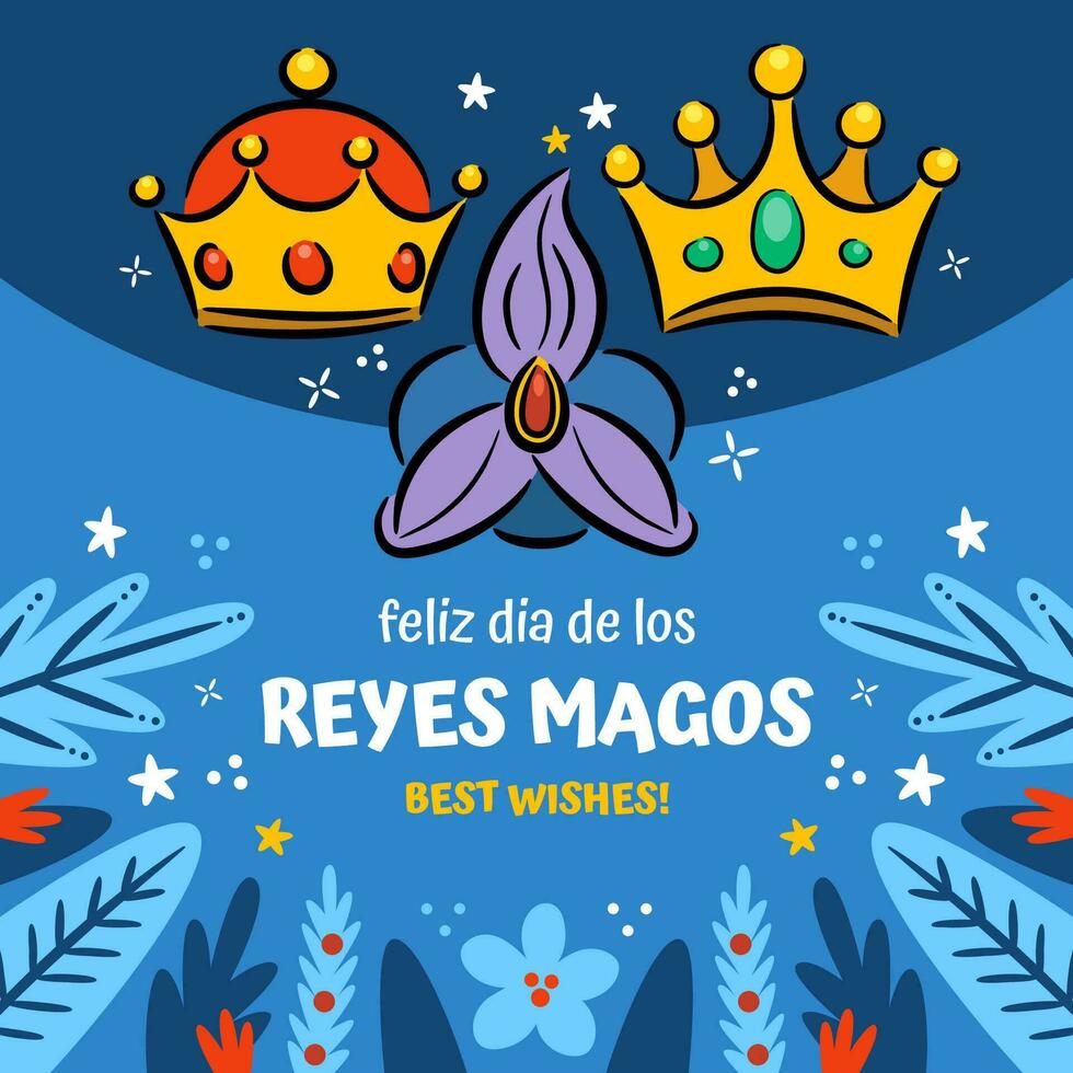 feliz dia Delaware los reyes magos saludo tarjeta vector