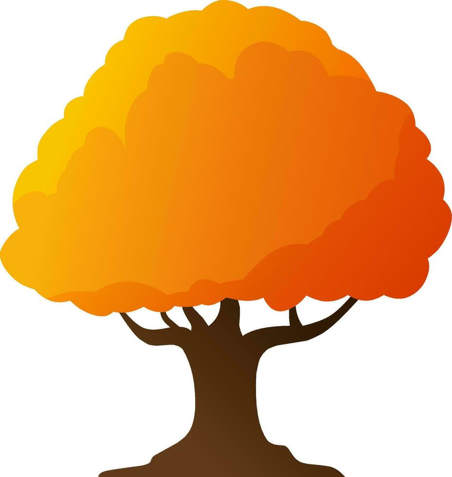Autumn oak tree vector illustration. Oak tree design in the fall season.  Autumn graphic resource for icon, sign, symbol or decoration. Fall season  tree for forest, plant, park and environment 28116749 Vector