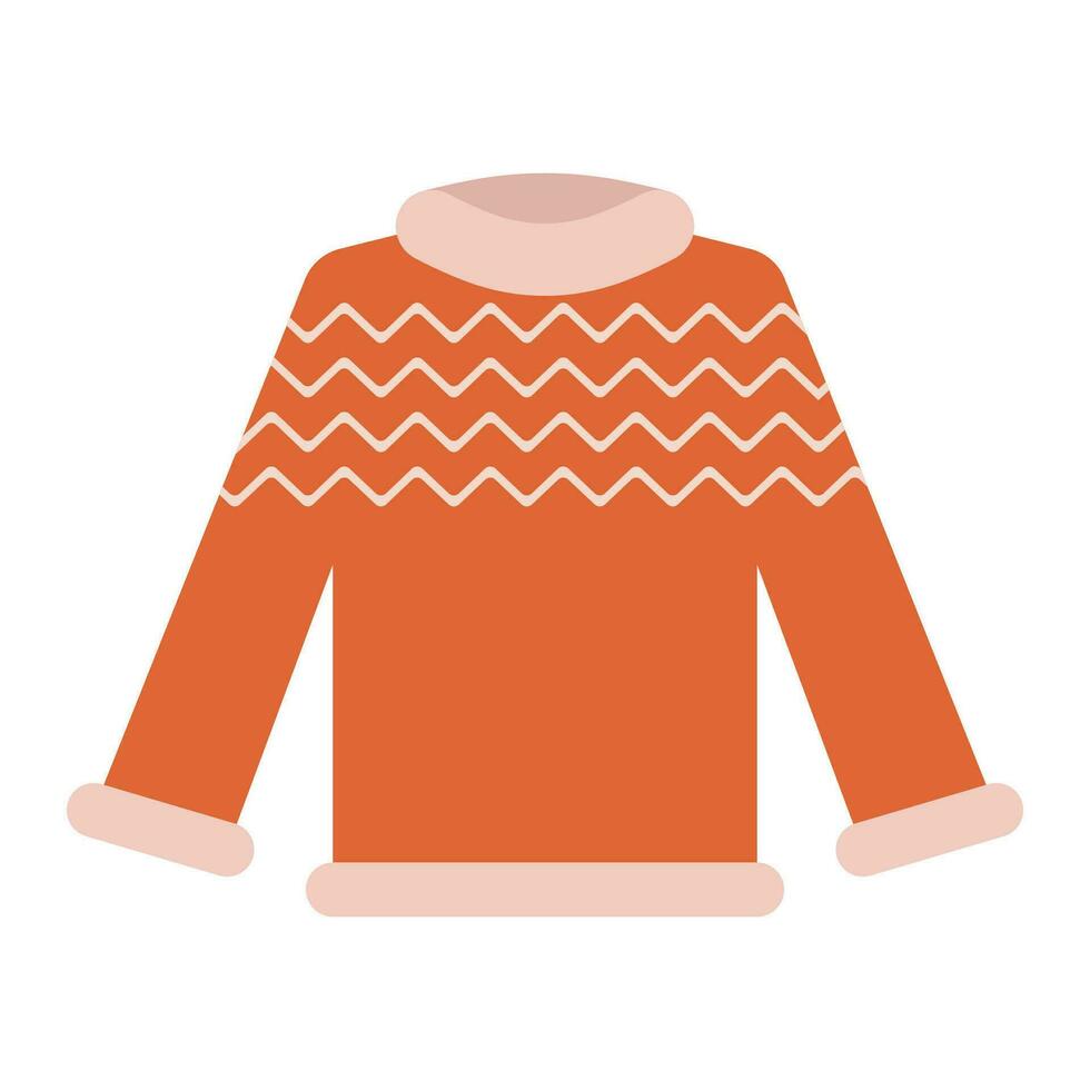 Flat vector cartoon cozy warm sweaters in different colors and shapes. Women's or man knitted clothing on a white background. Christmas and new year.