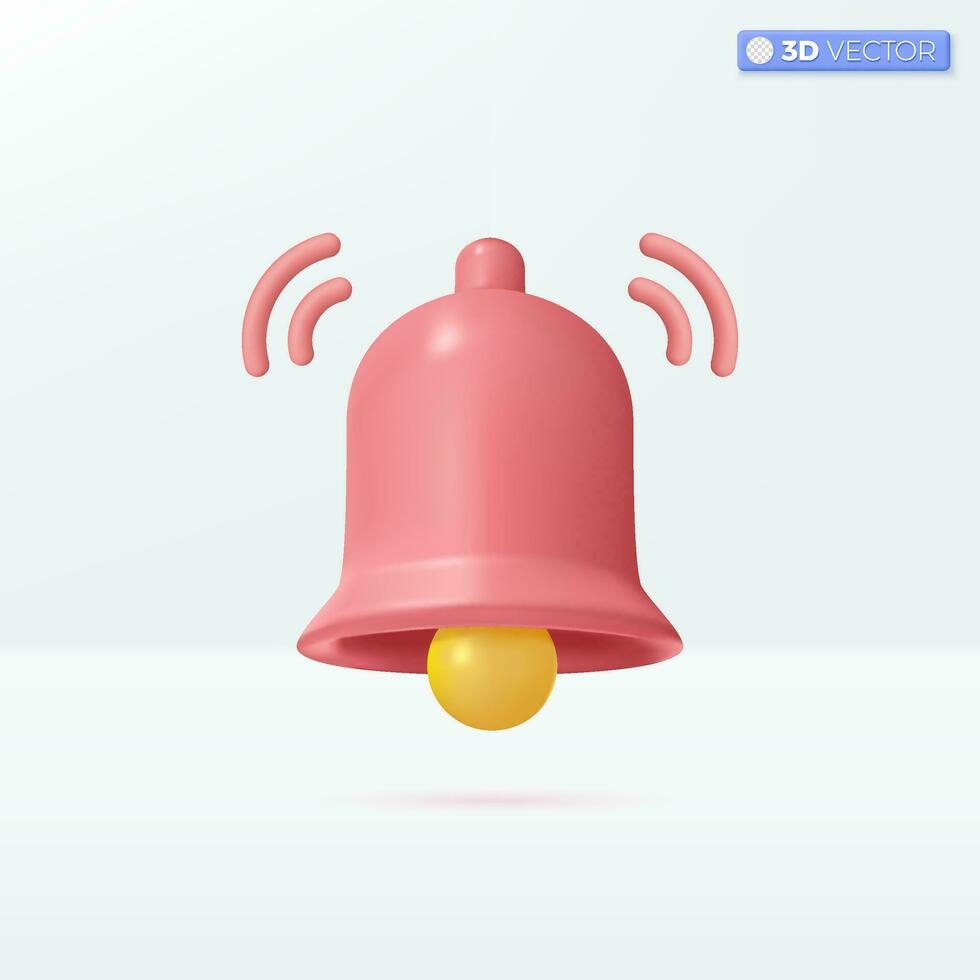 notificación mensaje campana icono simbolos Internet mensaje, recibir correo electrónico, SMS concepto. 3d vector aislado ilustración diseño. dibujos animados pastel estilo. usted lata usado para diseño ux, ui, impresión anuncio.