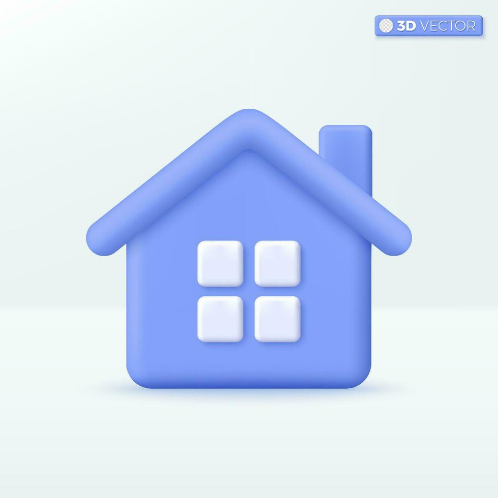 House icon symbols. Trendy Smart Home, Real estate, loan, mortgage, back concept. 3D vector isolated illustration design. Cartoon pastel Minimal style. You can used for mobile app, ux, ui, print ad.