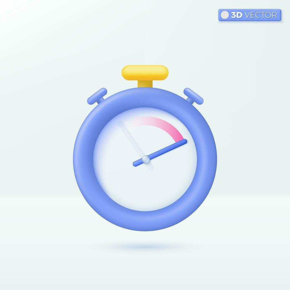 Stopwatch icon symbols. measurement, Time-keeping, deadline, time management concept. 3D vector isolated illustration design. Cartoon pastel Minimal style. You can used for design ux, ui, print ad.