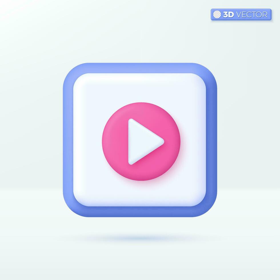 jugar icono simbolos música botón, jugar vídeo o audio, transmisión, multimedia concepto. 3d vector aislado ilustración diseño. dibujos animados pastel mínimo estilo. usted lata usado para diseño ux, ui, impresión anuncio.