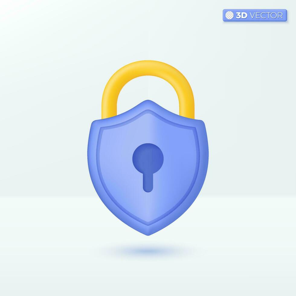 Lock icon symbols. Security, encryption, safety, privacy, cyber protection or antivirus concept. 3D vector isolated illustration design. Cartoon pastel Minimal style. You can used for ux, ui, print ad