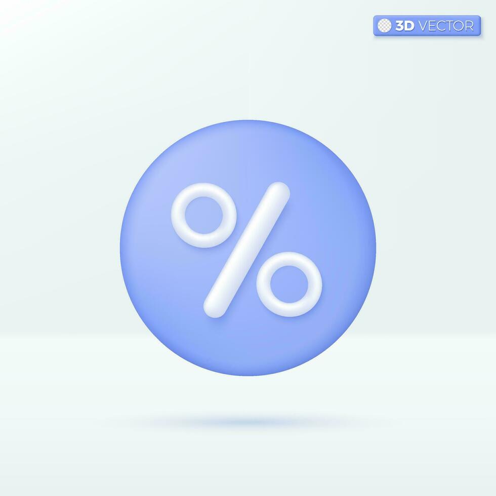 Percent icon symbol. promotion, sales, promotion price marketing, discount concept. 3D vector isolated illustration design. Cartoon pastel Minimal style. You can used for mobile app, ux, ui, print ad.