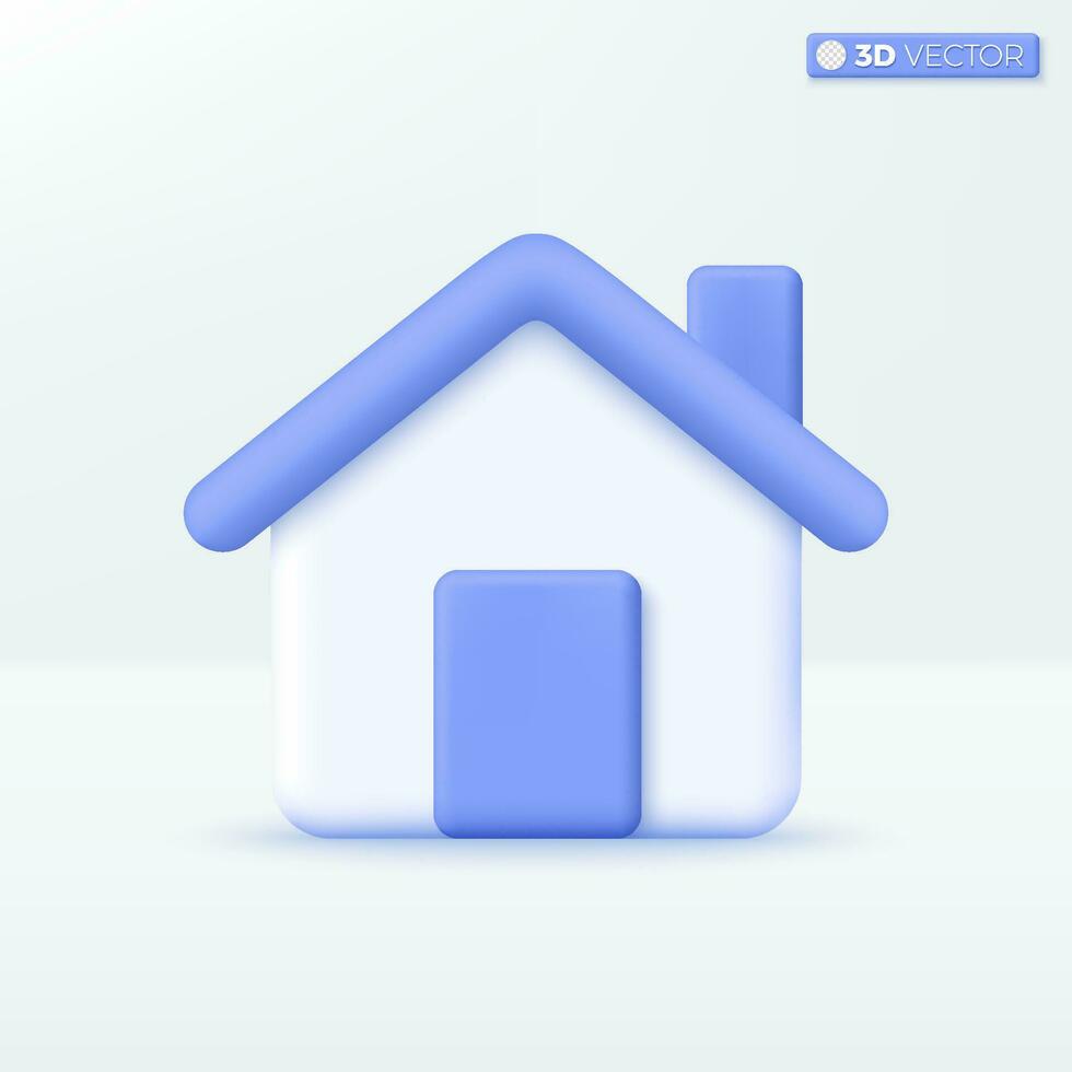 House icon symbols. Trendy Smart Home, Real estate, loan, mortgage, back concept. 3D vector isolated illustration design. Cartoon pastel Minimal style. You can used for mobile app, ux, ui, print ad.