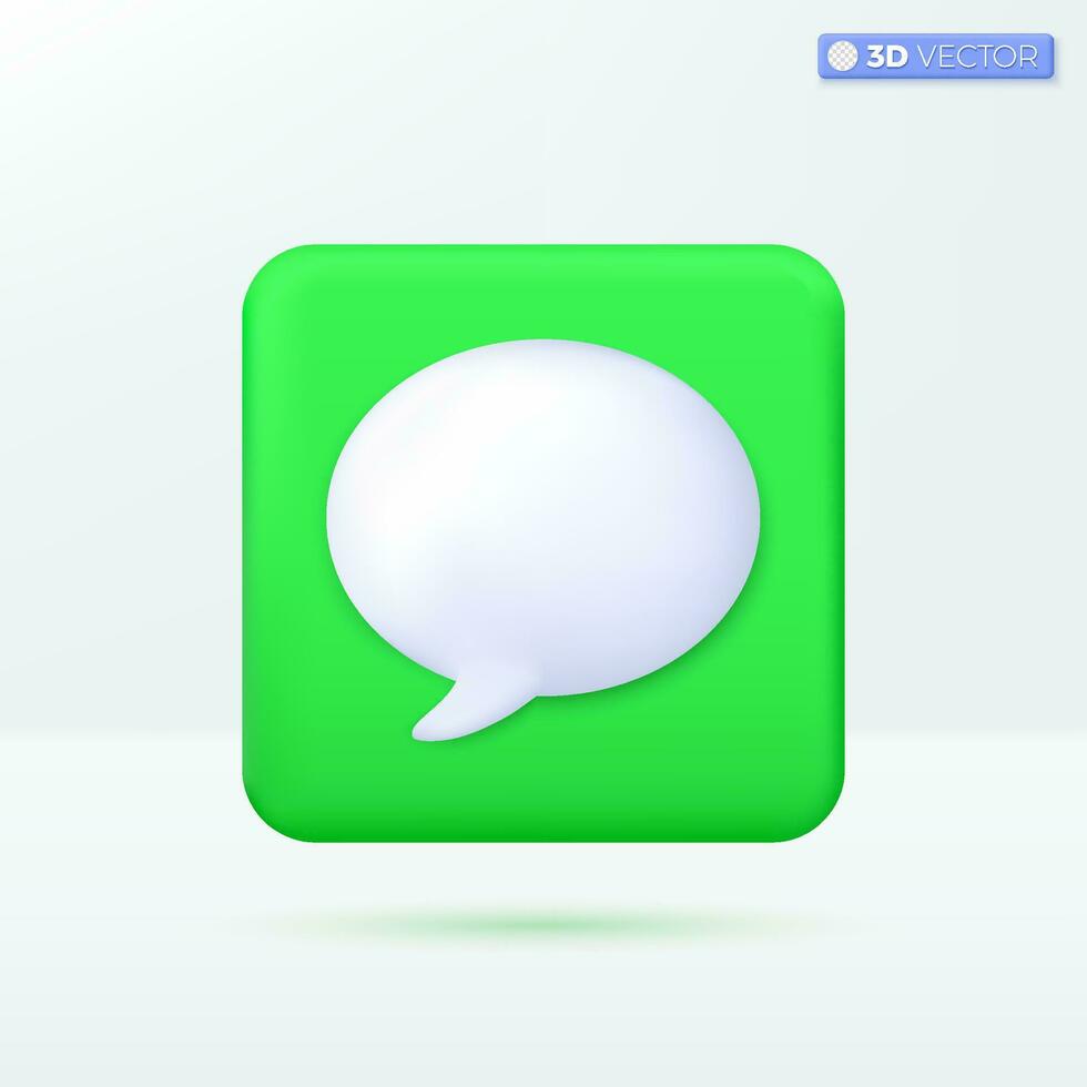 Dialog or chat speech bubble app icon symbols. Chat message, Message, talk concept. 3D vector isolated illustration design. Cartoon pastel Minimal style. You can used for design ux, ui, print ad.