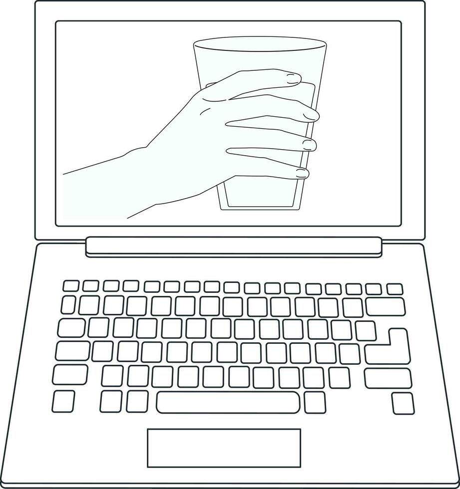 el mano sostiene un vaso de agua. salud . belleza. naturaleza. vector