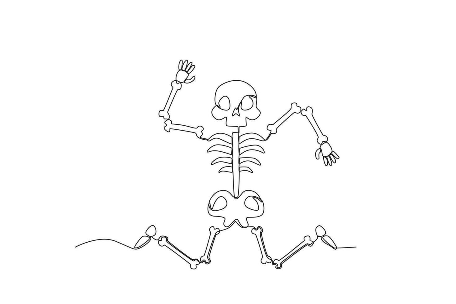A human skeleton with bent hands and feet vector