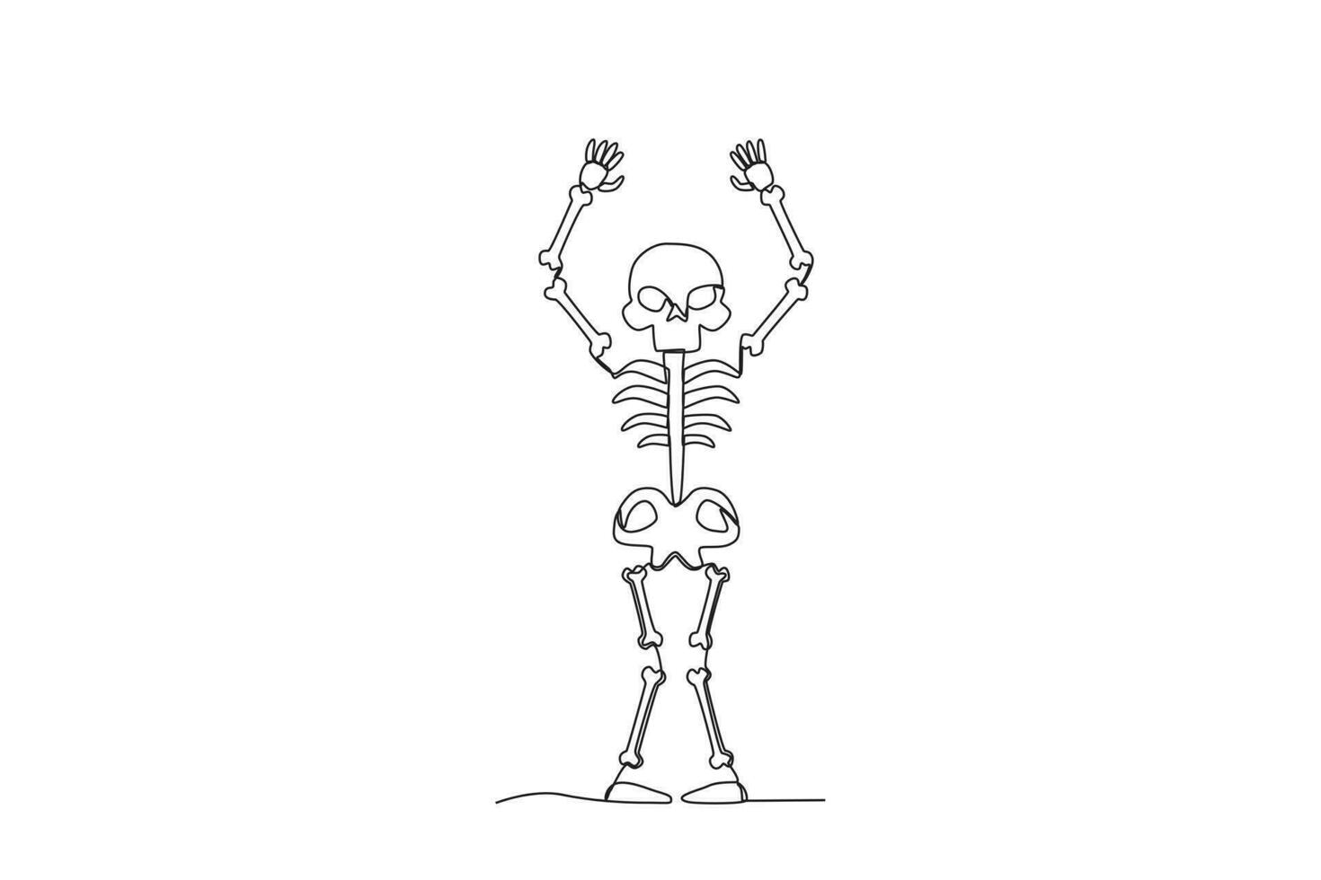 A skeleton raised both hands up vector