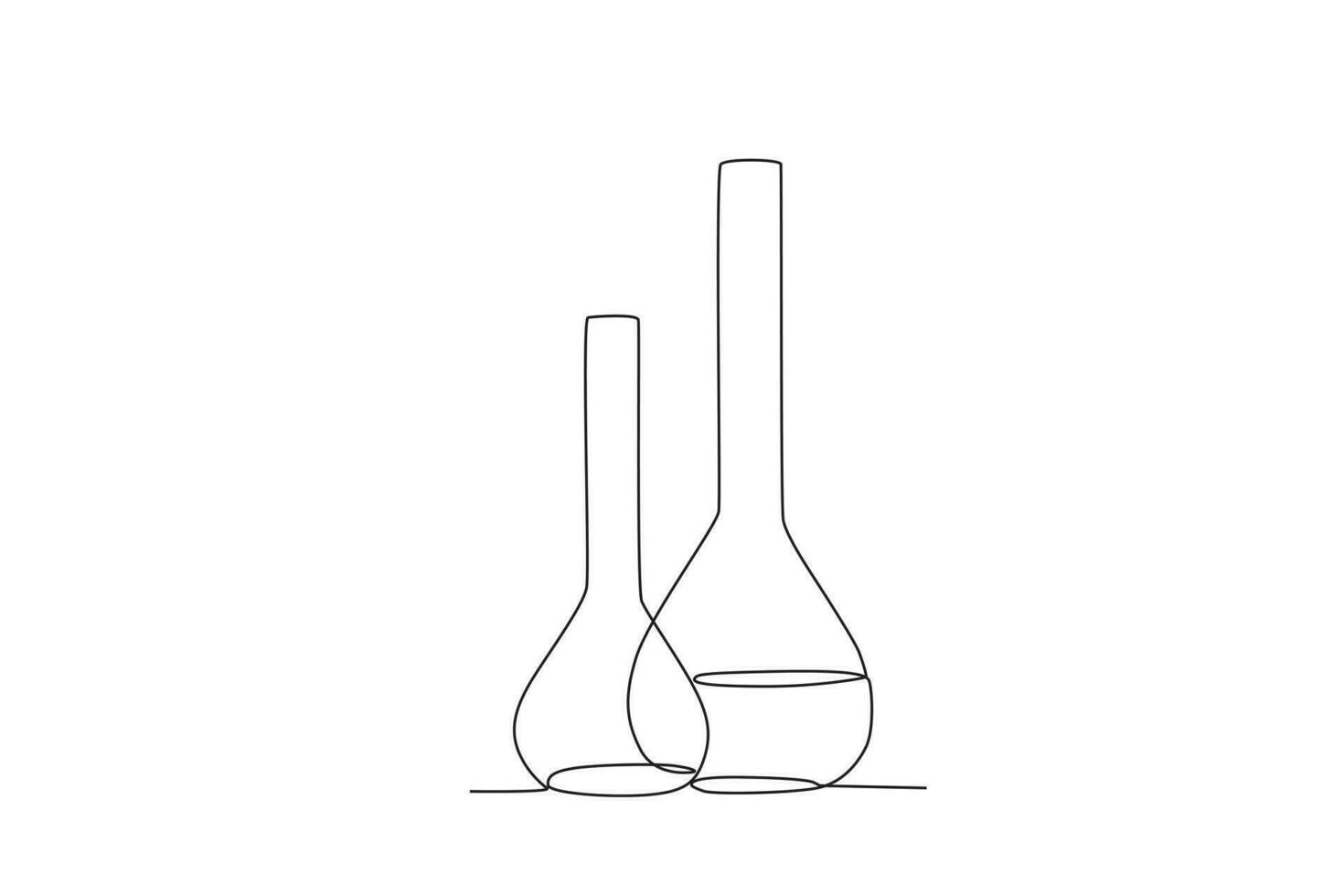 Two volumetric flasks vector