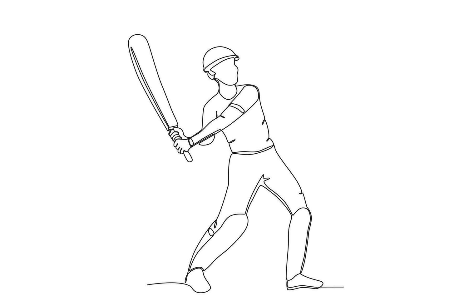 A batsman hits a bole vector