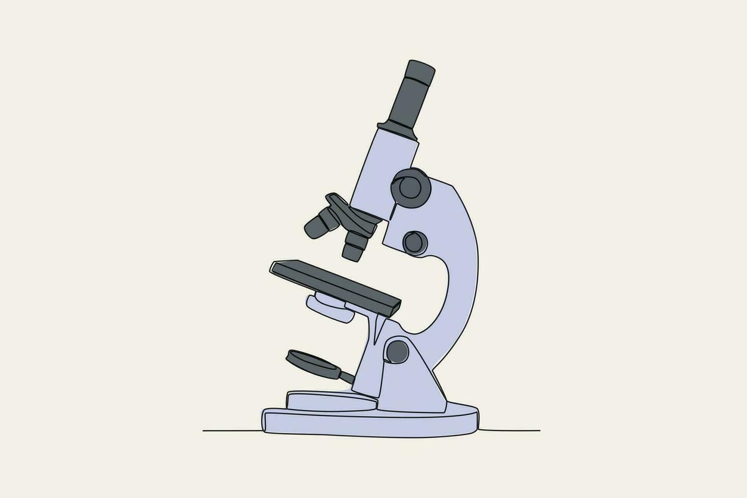 Color illustration of a monocular microscope vector