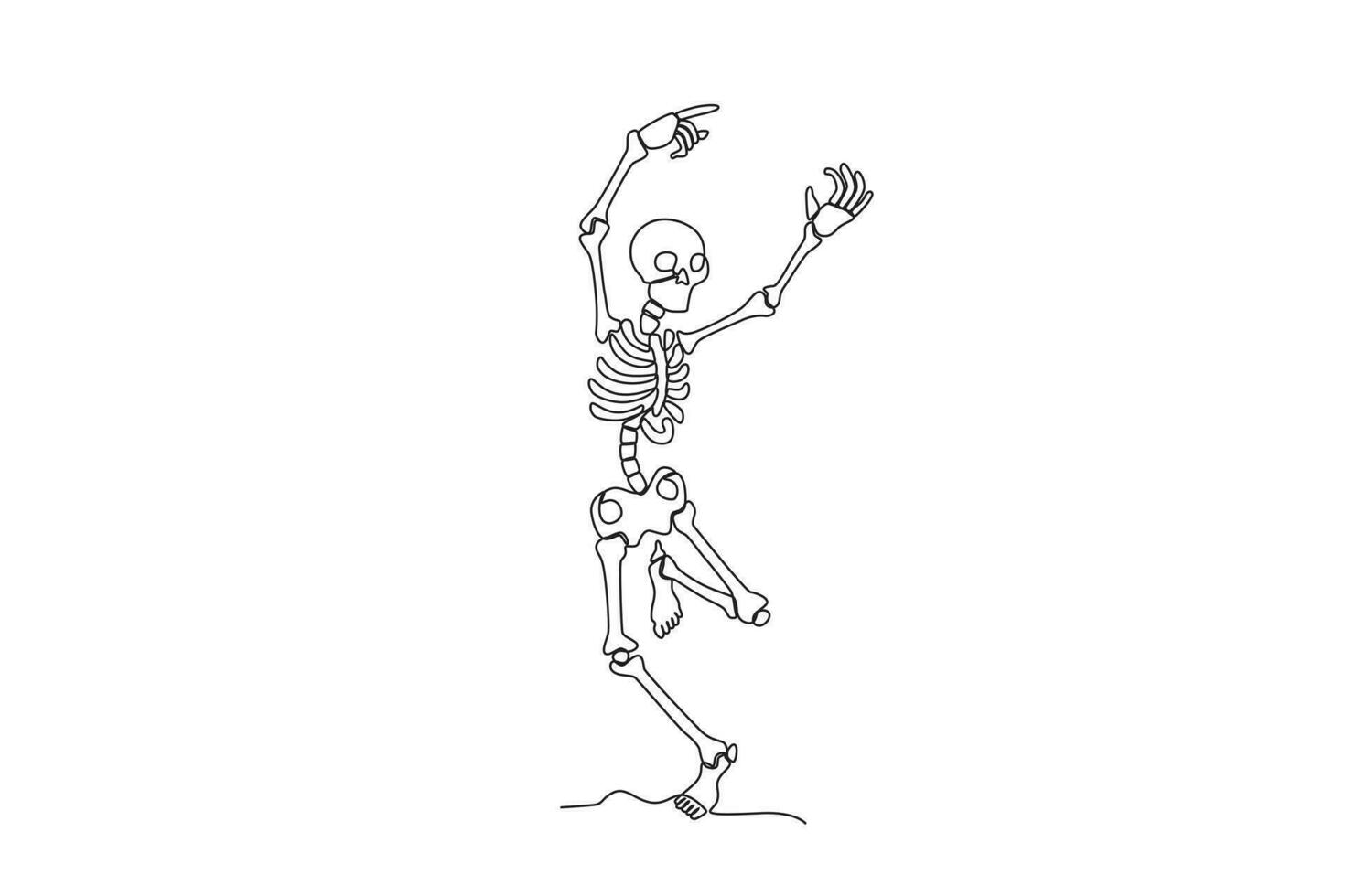 A human skeleton danced with pleasure vector