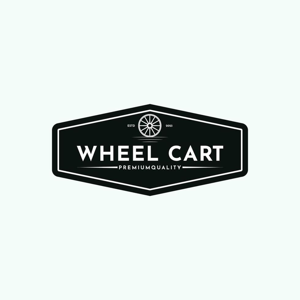 Wheel cart logo design idea vintage retro style badge vector