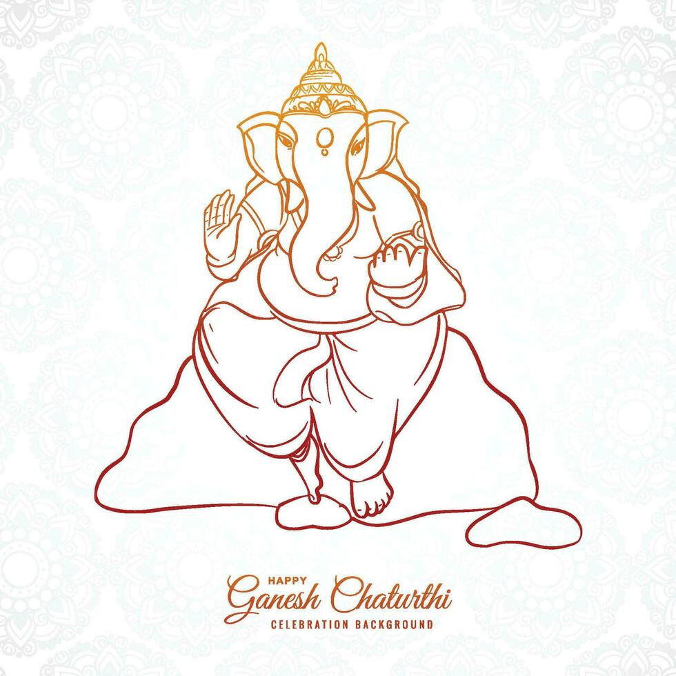 Beautiful ganesh chaturthi festival card background vector