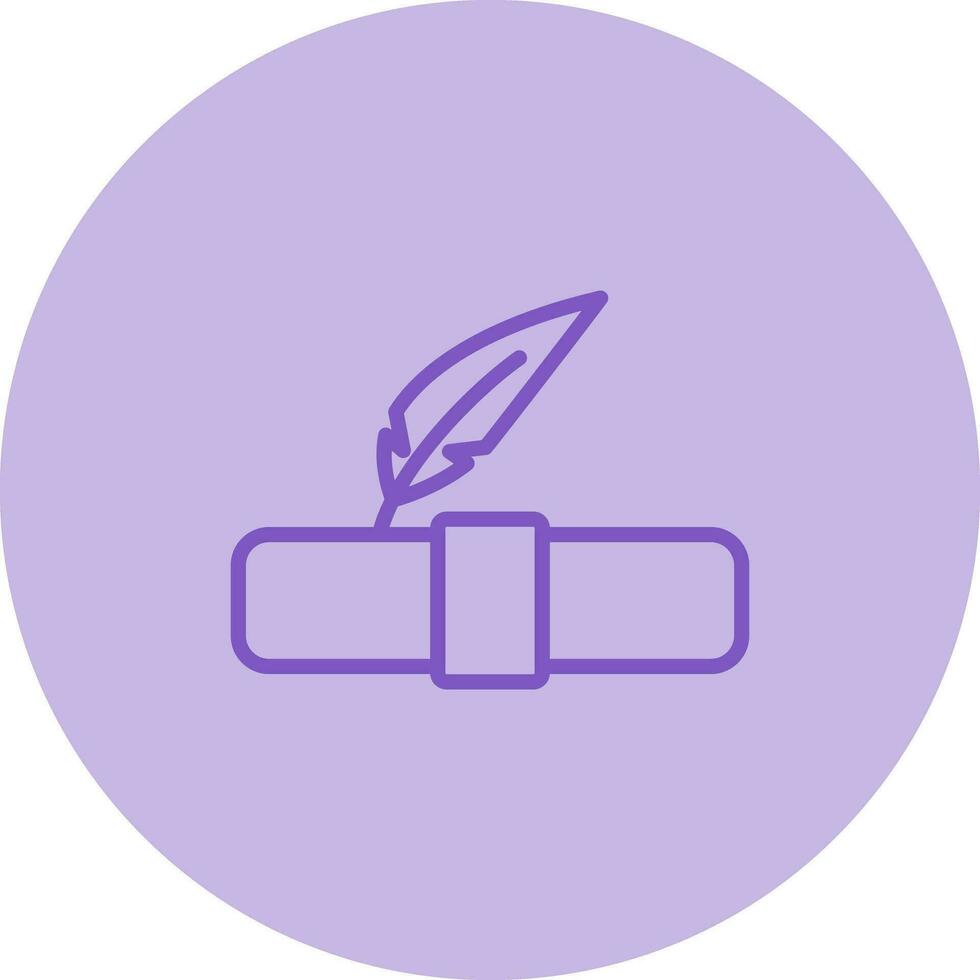 Quill pen with scroll Vector Icon