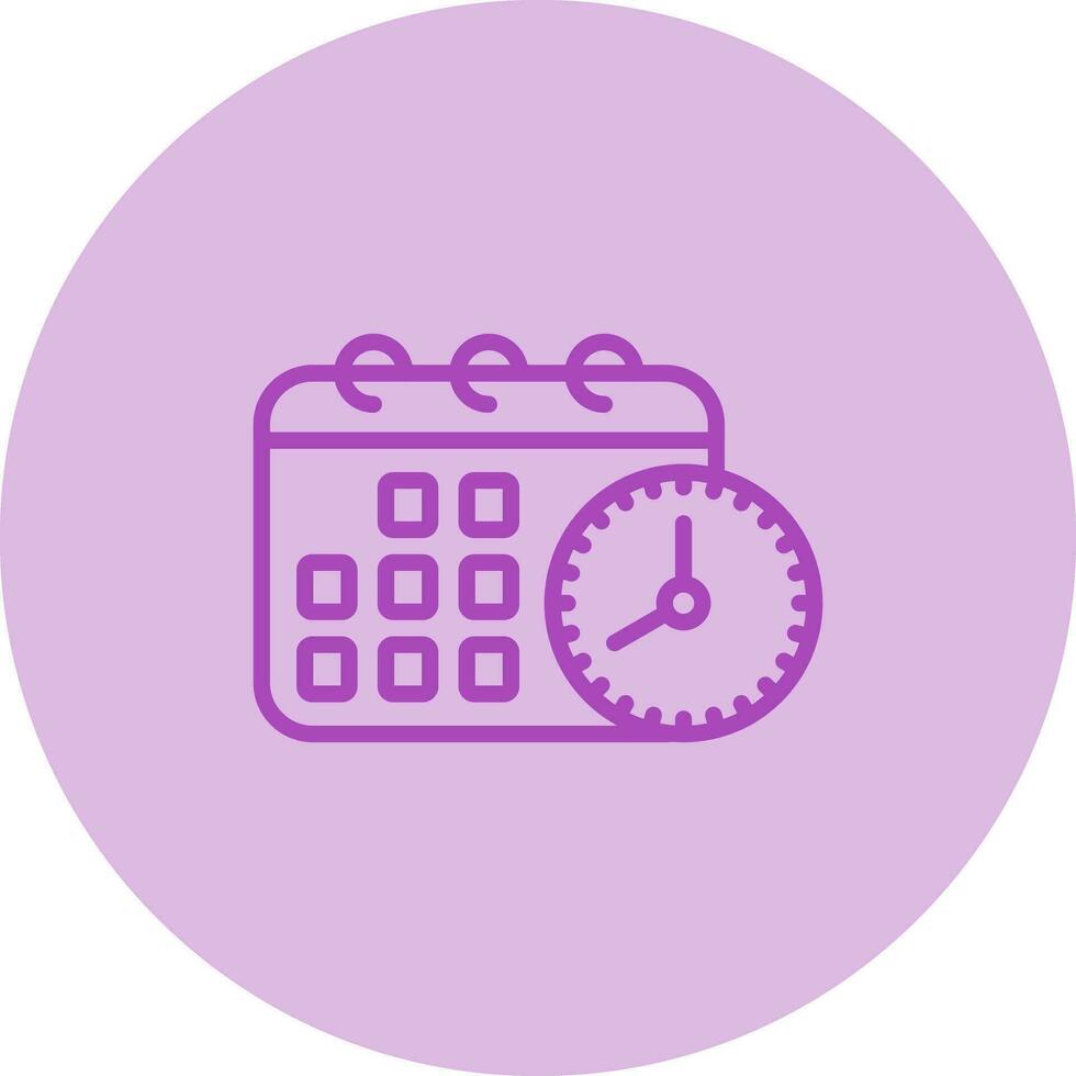 Calendar with clock Vector Icon