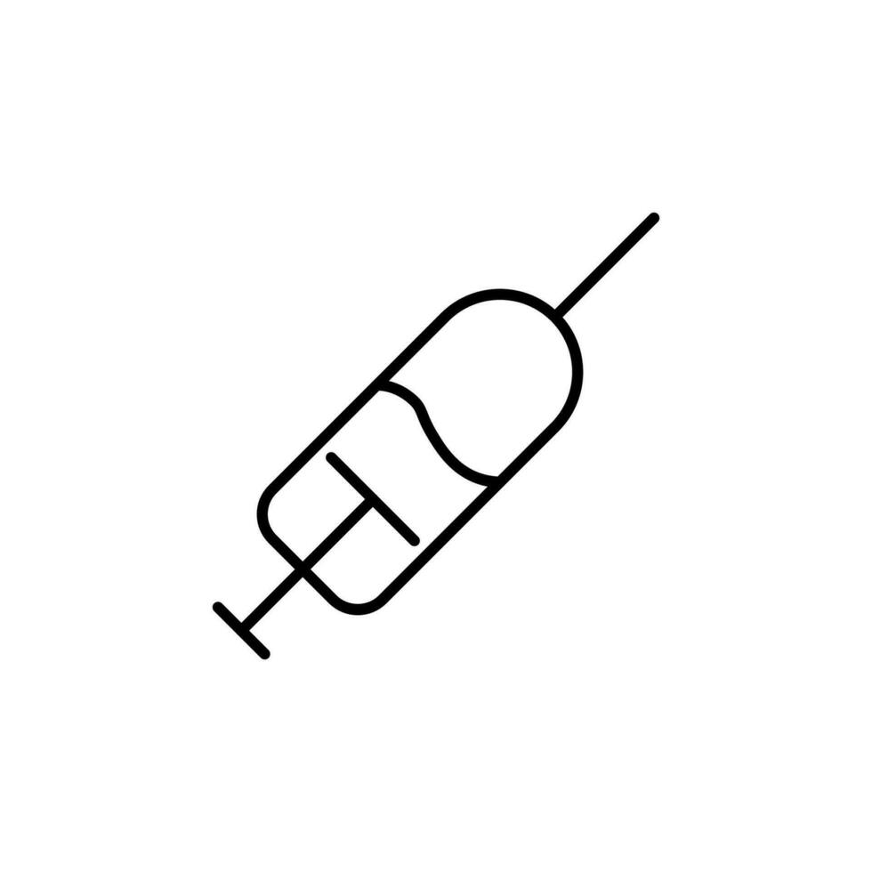 Medical Syringe Line Icon for websites vector