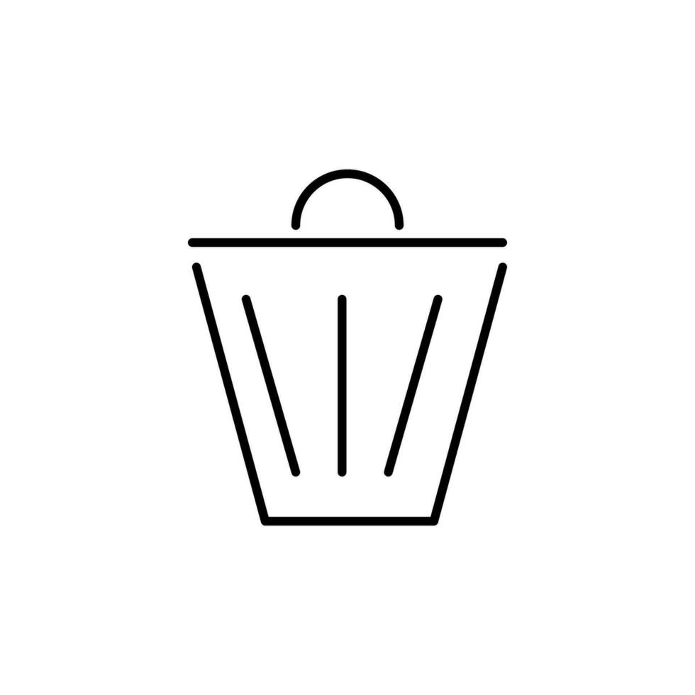Waste Vector Symbol. Perfect for web sites, books, stores, shops. Editable stroke in minimalistic outline style