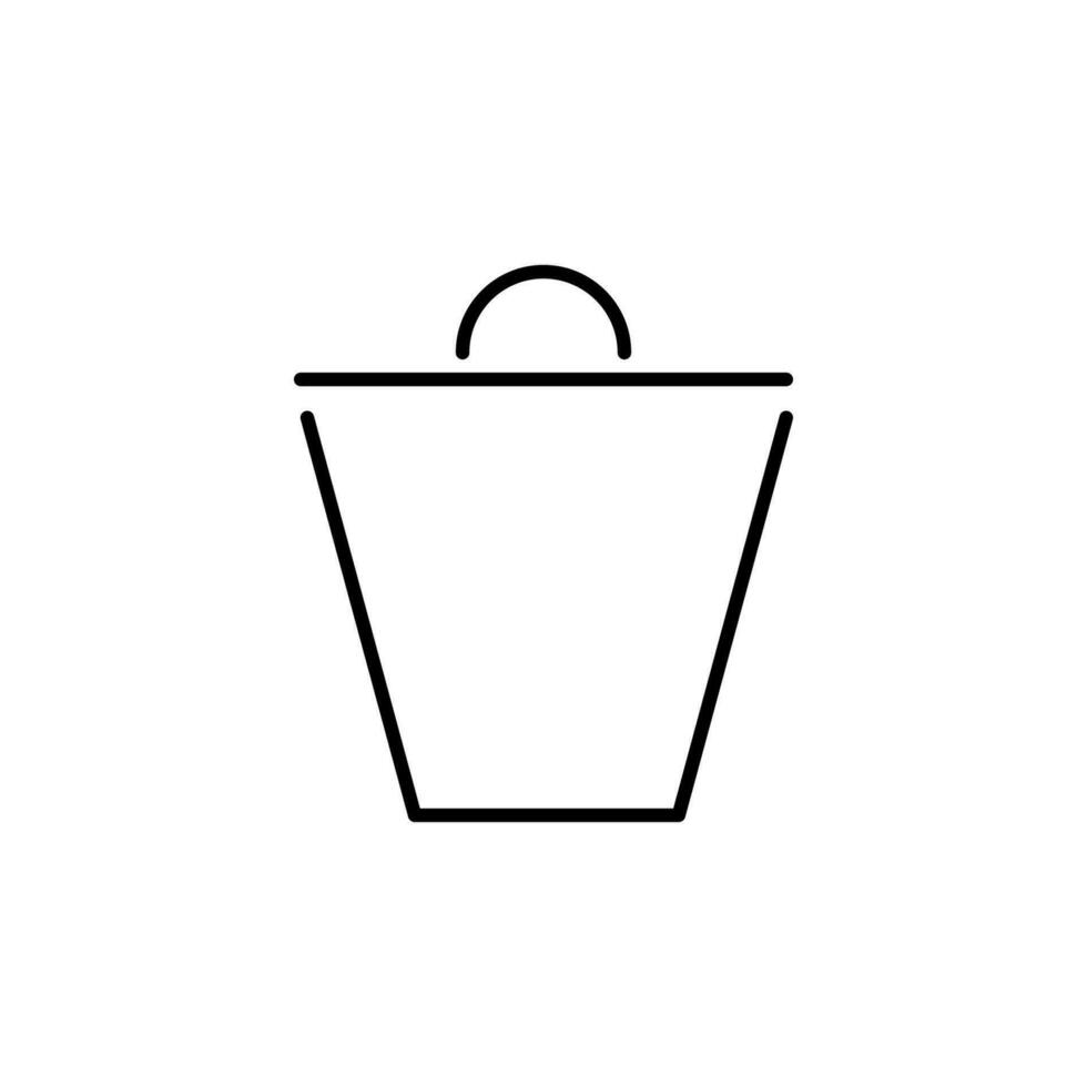 Trash Can Vector Line Icon. Perfect for web sites, books, stores, shops. Editable stroke in minimalistic outline style