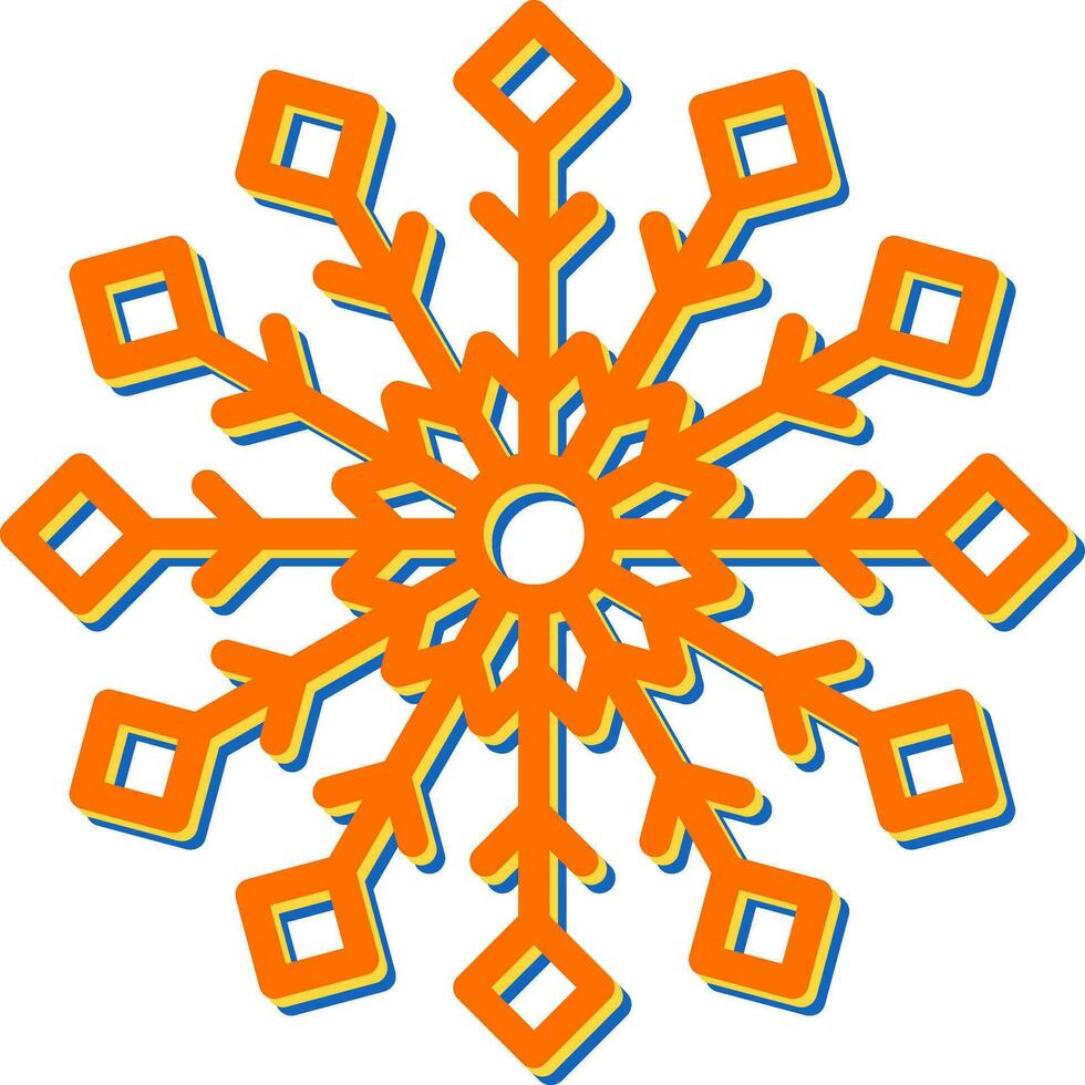 icono de vector de copo de nieve