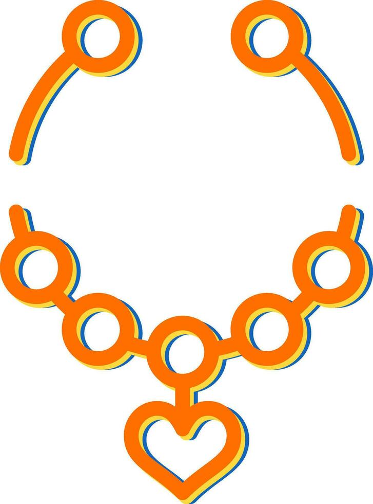 Heart Shaped Necklace Vector Icon
