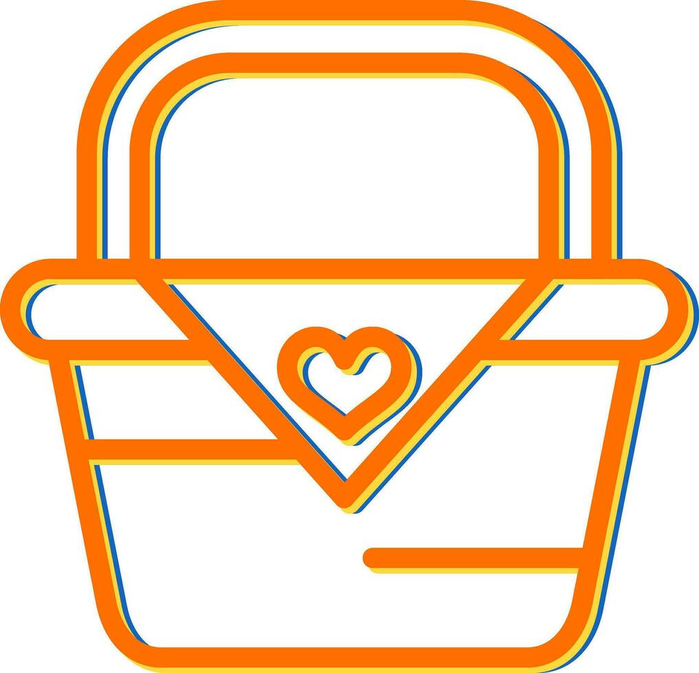 Romantic picnic basket Vector Icon