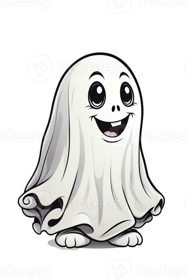 ghost on a light background kawaii graphics for halloween photo