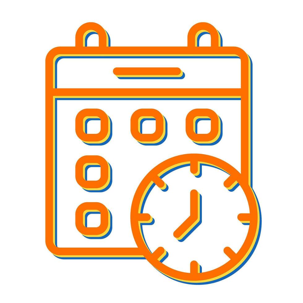 Calender Clock Vector Icon