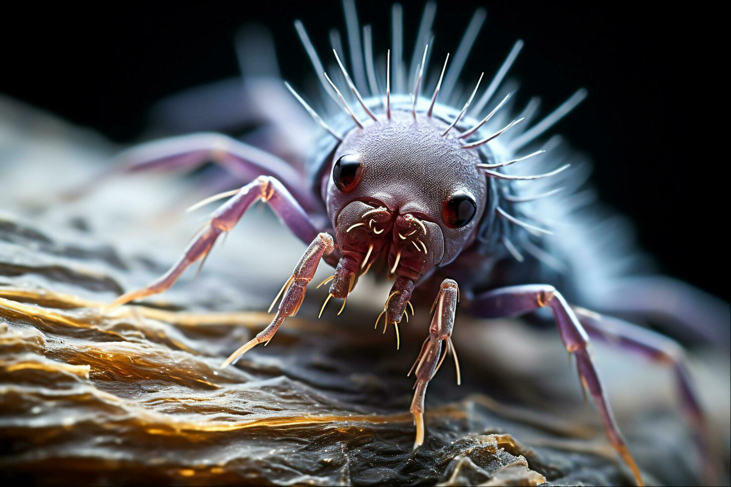 Microscopy of mite face, Generative Ai photo